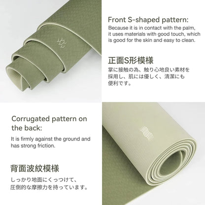 Yoga Mat Non Slip, Eco Friendly Fitness Exercise Mat with Carrying Strap,Pro Yoga Mats for Women,Workout Mats for Home, Pilates and Floor Exercises