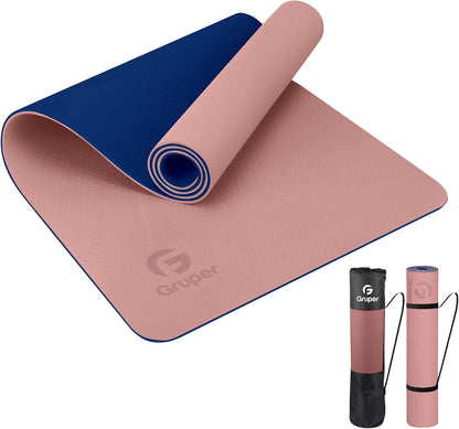 Yoga Mat Non Slip, Eco Friendly Fitness Exercise Mat with Carrying Strap,Pro Yoga Mats for Women,Workout Mats for Home, Pilates and Floor Exercises