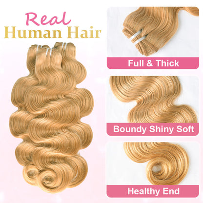 #27 Body Wave 10A Bundles Virgin Hair 100% Unprocessed Weave Human Hair Double Weft CVOHAIR