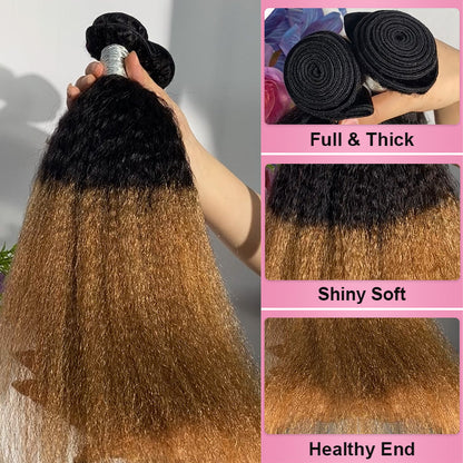 Mix Color Customized Kinky Straight 10A 100% Real Human Hair Bundles Free Shipping CVOHAIR