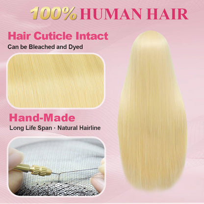 #613 Straight Blonde HD Lace Front Wigs Human Hair 200% Density Lace Frontal Wig Pre Plucked with Baby Hair CVOHAIR