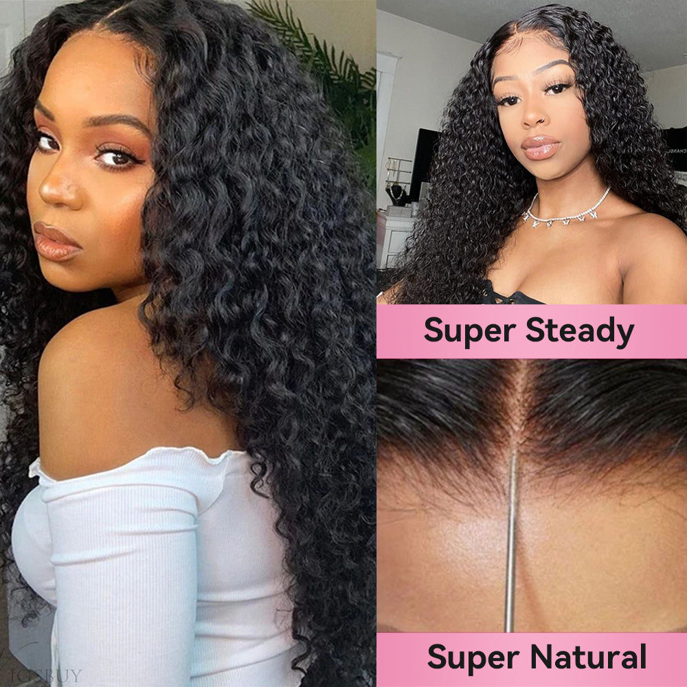 Kinky Curly HD Lace Frontal Wigs Human Hair 200% Density Pre Plucked With Baby Hair CVOHAIR