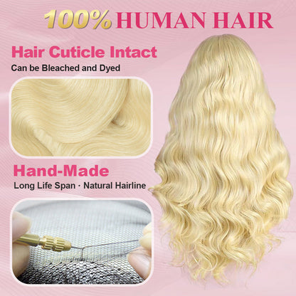 #613 Body Wave Blonde HD Lace Front Wigs Human Hair 200% Density Lace Frontal Wig Pre Plucked with Baby Hair CVOHAIR