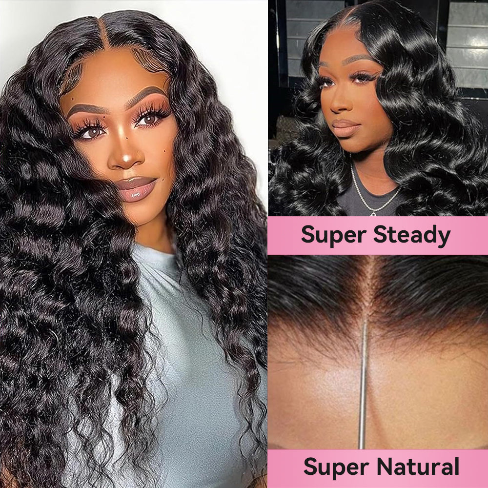 Loose Deep Wave HD Lace Frontal Wigs Human Hair 200% Density Pre Plucked With Baby Hair CVOHAIR