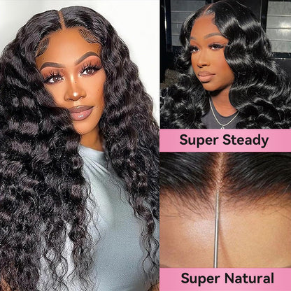 Loose Deep Wave HD Lace Frontal Wigs Human Hair 200% Density Pre Plucked With Baby Hair CVOHAIR