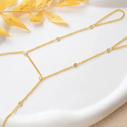 Gold-Plated 2-finger Handchain Zircon Stone Shahmaran