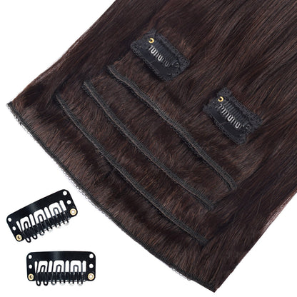 #2 Dark Brown Straight Free Shipping Clip in Hair Extensions Real Human Hair Invisible Lace Clip ins 6Pcs 110G CVOHAIR