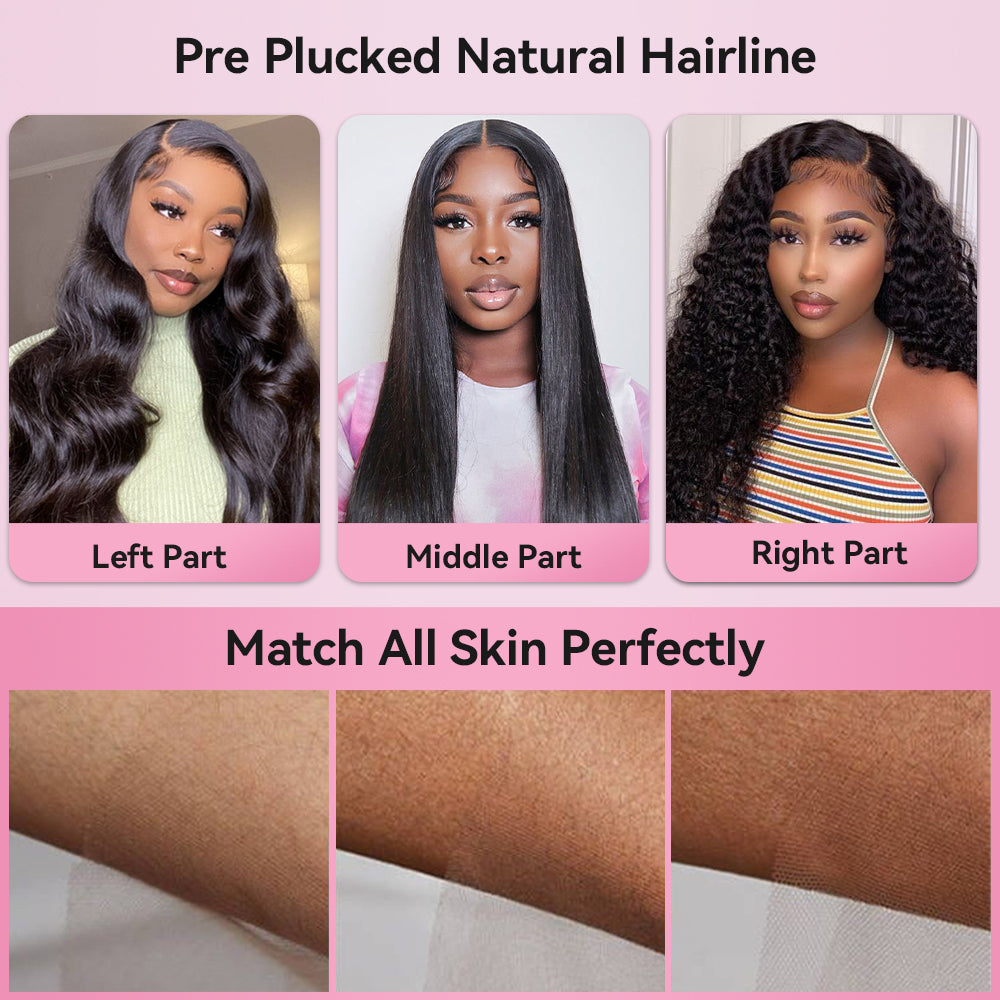 Loose Deep Wave Transparent Lace Frontal Wigs Human Hair 180% Density Pre Plucked With Baby Hair CVOHAIR