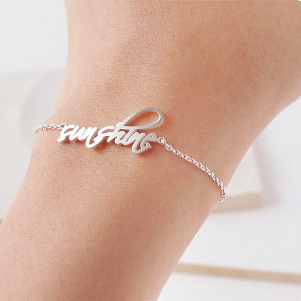 18k Rose Gold Vermeil Handwriting Name Bracelet