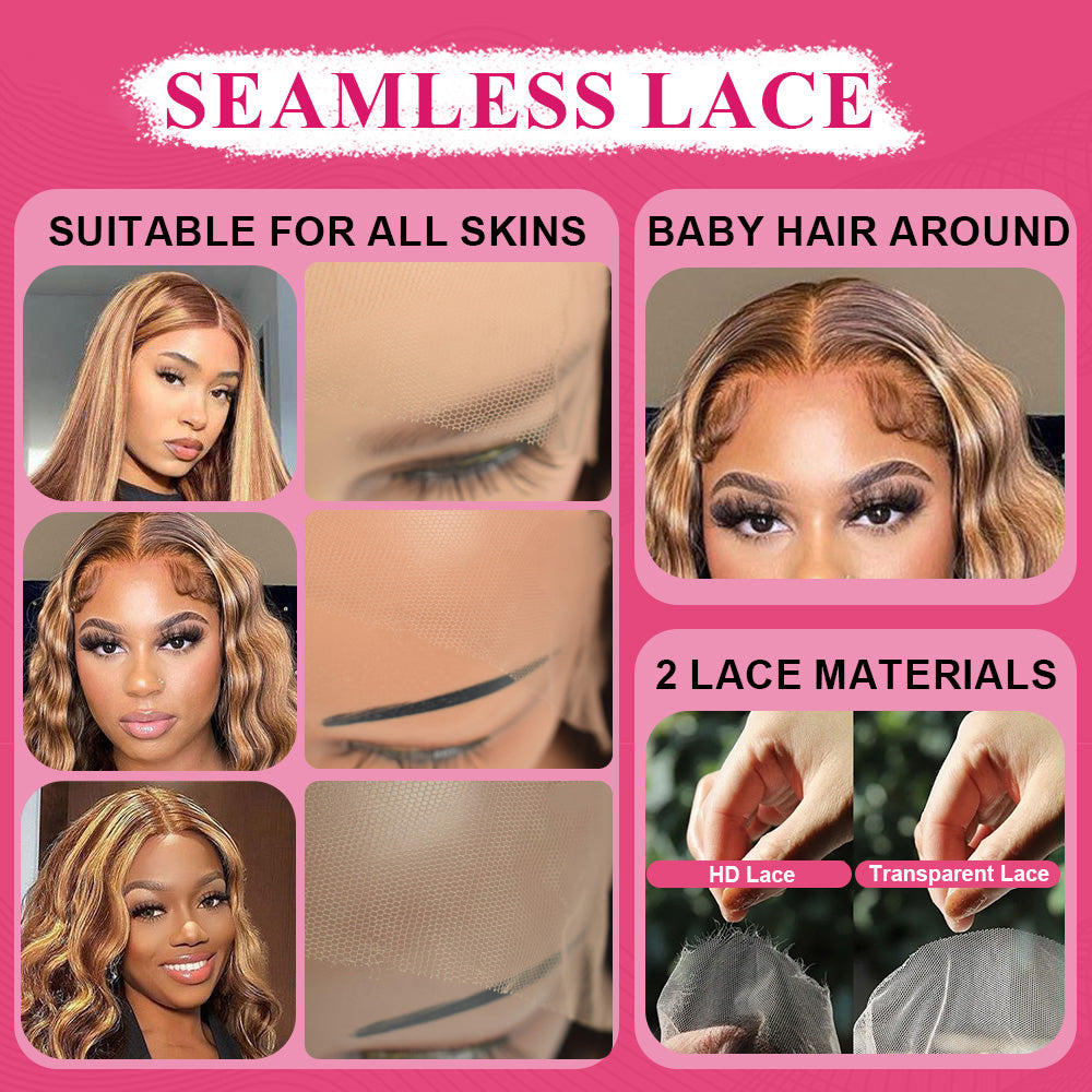 #4/27 Loose Deep Wave HD Lace Front Wigs Human Hair 200% Density Transparent Lace Frontal Wigs Pre Plucked With Baby Hair CVOHAIR