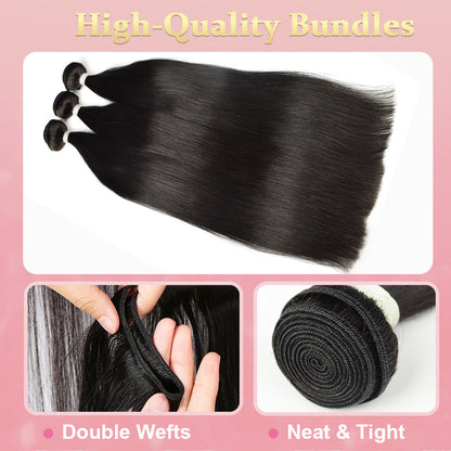 14A Straight 100% Brazilian Virgin Human Hair Weave Bundles CVOHAIR