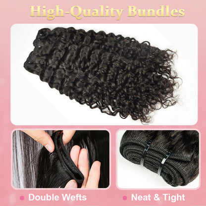 #1B Deep Curly 10A Hair Weave Bundles Brazilian Virgin Human Hair Cutctle Aligned Hair Bundles Soft Remy Hair CVOHAIR