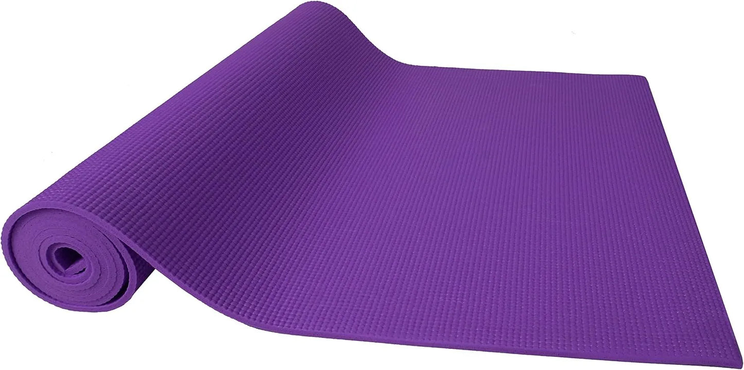 Fitvids All Purpose 1/4-Inch High Density Anti-Tear Exercise Yoga Mat with Carrying Strap, Multiple Colors