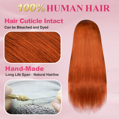 #350 Straight HD Lace Front Wigs Human Hair 200% Density Transparent Lace Frontal Wigs Pre Plucked With Baby Hair CVOHAIR