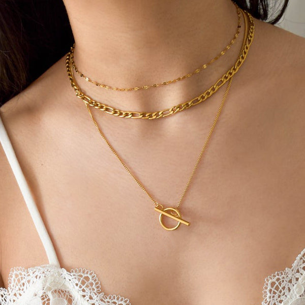 5 mm Figaro Chain Women's Necklace in Gold and Silver