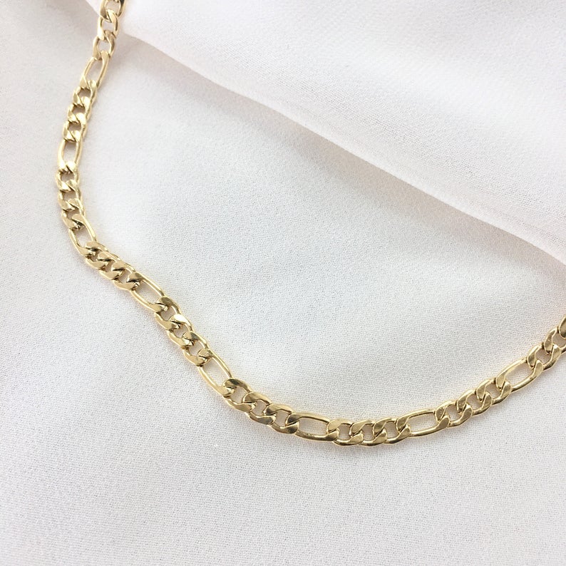 5 mm Figaro Chain Women's Necklace in Gold and Silver