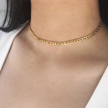 5 mm Figaro Chain Women's Necklace in Gold and Silver