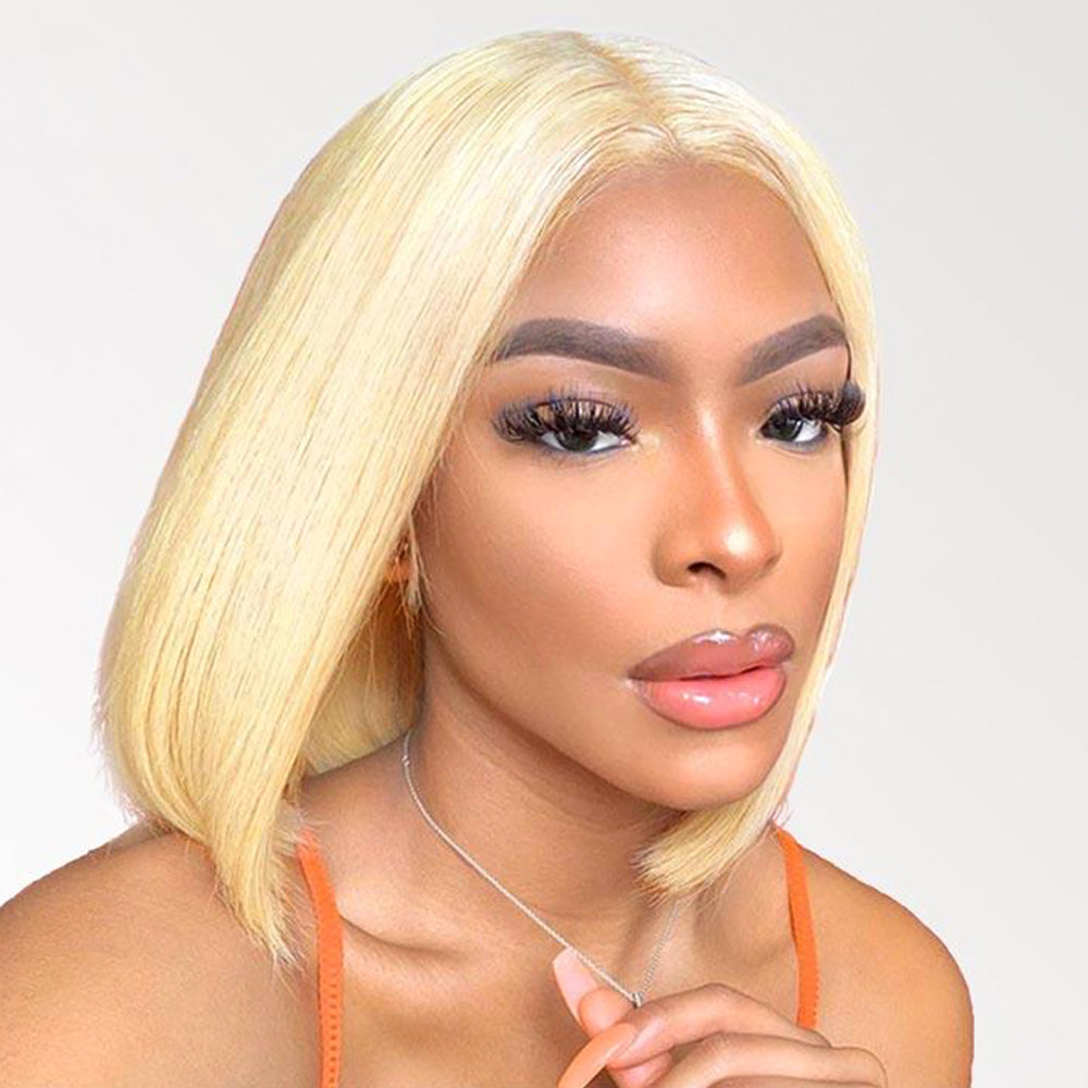 #613 Bob Straight HD Lace Front Wigs Human Hair 180% Density Transparent Lace Frontal Wigs Pre Plucked With Baby Hair CVOHAIR