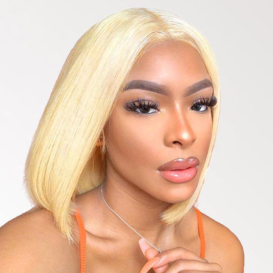 #613 Bob Straight HD Lace Front Wigs Human Hair 180% Density Transparent Lace Frontal Wigs Pre Plucked With Baby Hair CVOHAIR