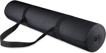 Fitvids All Purpose 1/4-Inch High Density Anti-Tear Exercise Yoga Mat with Carrying Strap, Multiple Colors