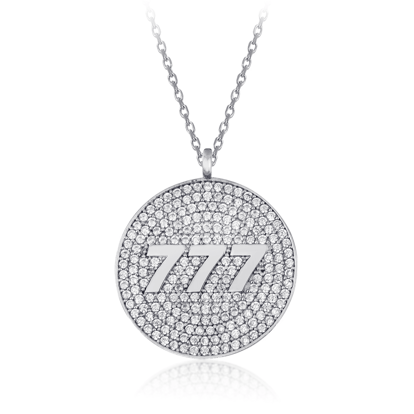777 Angel Number Necklace Good Fortune Medallion