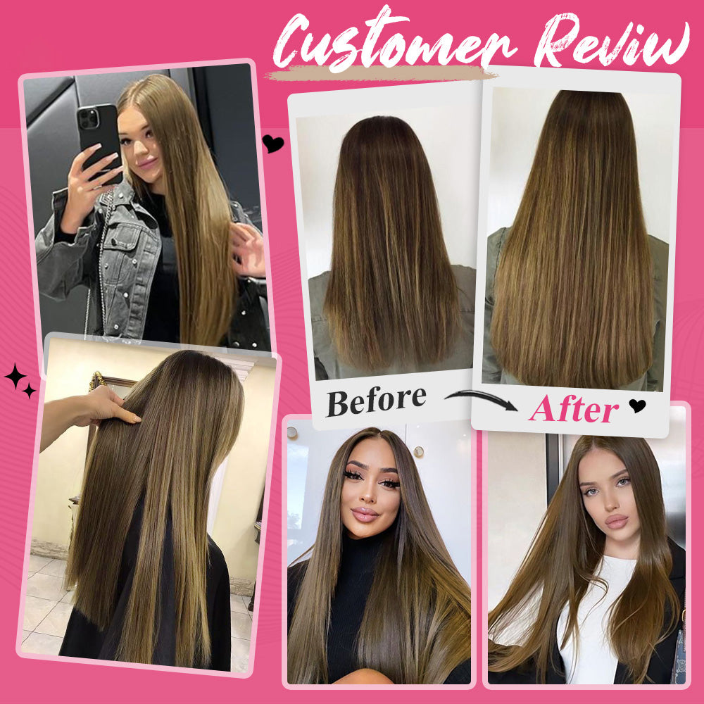 #7 Straight Free Shipping Clip in Hair Extensions Real Human Hair Invisible Lace Clip ins 6Pcs 110G CVOHAIR