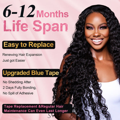 #1B Italian Curly Tape in Hair Extensions Free Shipping Human Hair 20pcs 50g/pack Seamless Skin Weft Hair CVOHAIR