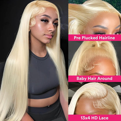 #613 Straight Blonde HD Lace Front Wigs Human Hair 200% Density Lace Frontal Wig Pre Plucked with Baby Hair CVOHAIR