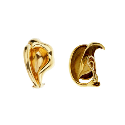 tifthtfany & Co Calla Lily 18k Yellow Gold Vintage Earrings