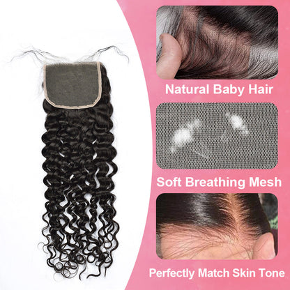 Italian Curly #1B HD Lace Closure  Human Hair Cvohair