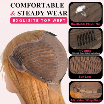 #8 Straight HD Lace Front Wigs Human Hair 200% Density Transparent Lace Frontal Wigs Pre Plucked With Baby Hair CVOHAIR