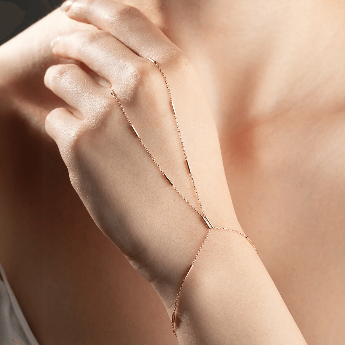 925 Silver Adjustable Bracelet Tube Link Hand Chain