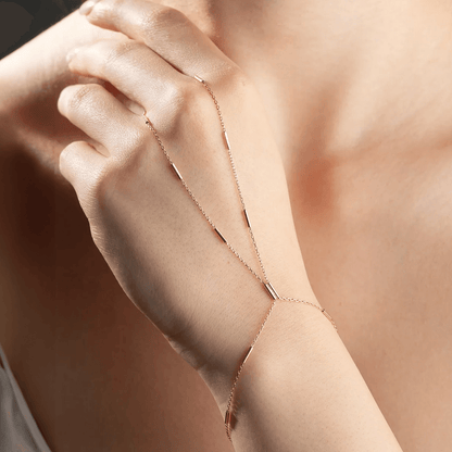 925 Silver Adjustable Bracelet Tube Link Hand Chain