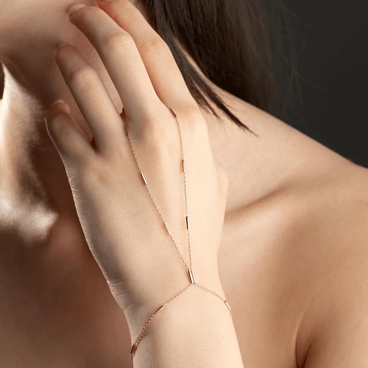 925 Silver Adjustable Bracelet Tube Link Hand Chain