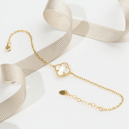 925 Silver Clover Bracelet with White Mother of Pearl