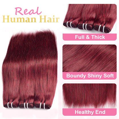 #99J Straight 10A Bundles Virgin Hair 100% Unprocessed Weave Human Hair Double Weft CVOHAIR