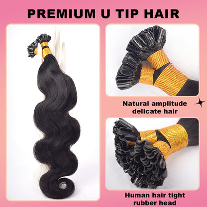 Body Wave U-Tip Hair Extensions Free Shipping 100% Real Human Hair 100g CVOHAIR