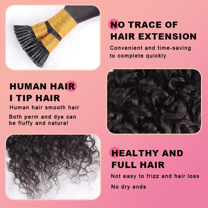 Deep Curly I Tip Free Shipping Hair Extensions 100% Real Human Hair 100g CVOHAIR