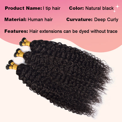 Deep Curly I Tip Free Shipping Hair Extensions 100% Real Human Hair 100g CVOHAIR