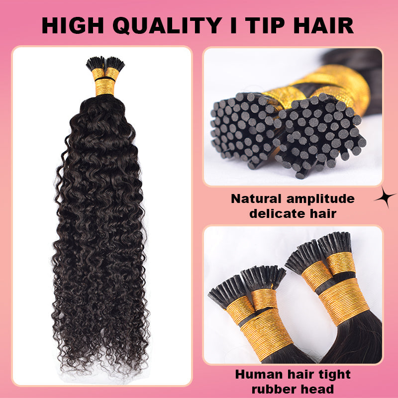 Deep Curly I Tip Free Shipping Hair Extensions 100% Real Human Hair 100g CVOHAIR