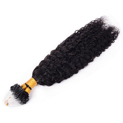 Natural Black Deep Curly Free Shipping Mirco Ring Hair Extension 100% Real Human Hair CVOHAIR