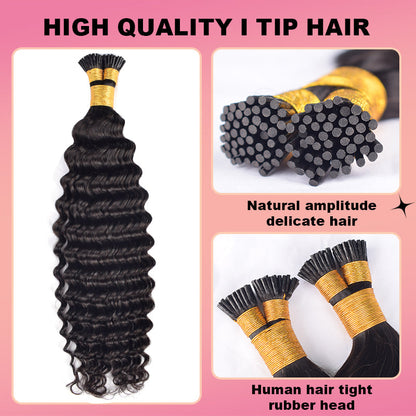 Deep Wave I Tip Free Shipping Hair Extensions 100% Real Human Hair 100g CVOHAIR