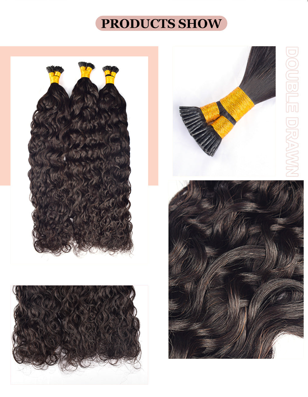 Italian Curly I Tip Free Shipping Hair Extensions 100% Real Human Hair 100g CVOHAIR