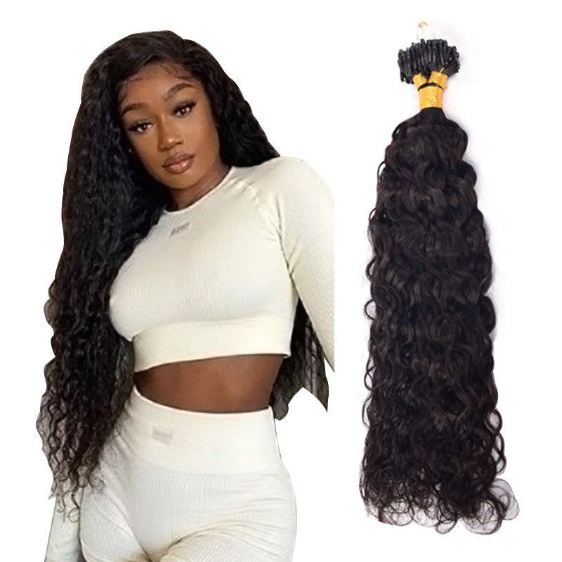 Natural Black Italian Curly Free Shipping Mirco Ring Hair Extension 100% Real Human Hair CVOHAIR