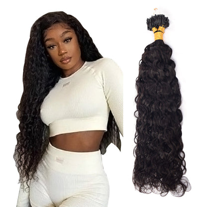 Natural Black Italian Curly Free Shipping Mirco Ring Hair Extension 100% Real Human Hair CVOHAIR