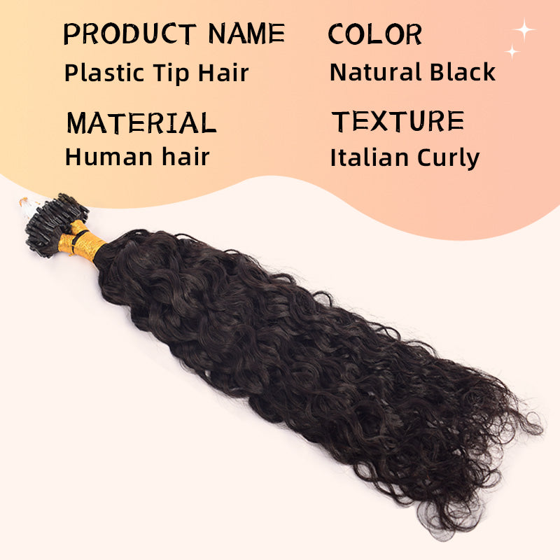 Natural Black Italian Curly Free Shipping Mirco Ring Hair Extension 100% Real Human Hair CVOHAIR