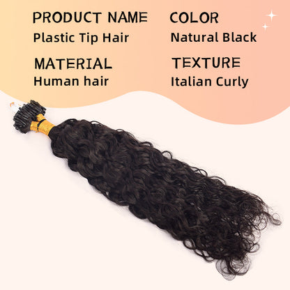 Natural Black Italian Curly Free Shipping Mirco Ring Hair Extension 100% Real Human Hair CVOHAIR