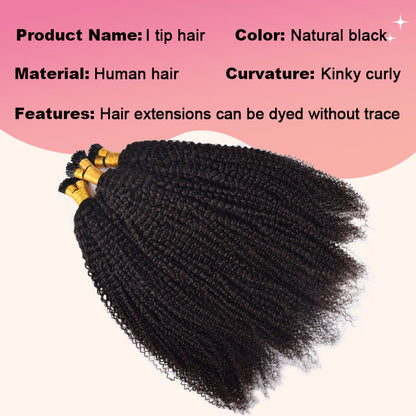 Kinky Curly I Tip Free Shipping Hair Extensions 100% Real Human Hair 100g CVOHAIR