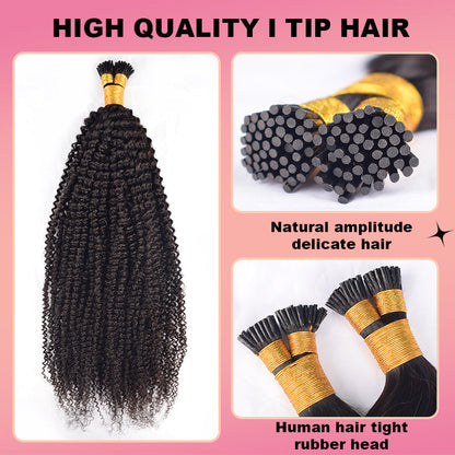 Kinky Curly I Tip Free Shipping Hair Extensions 100% Real Human Hair 100g CVOHAIR