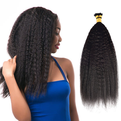 Kinky Straight I Tip Free Shipping Hair Extensions 100% Real Human Hair 100g CVOHAIR